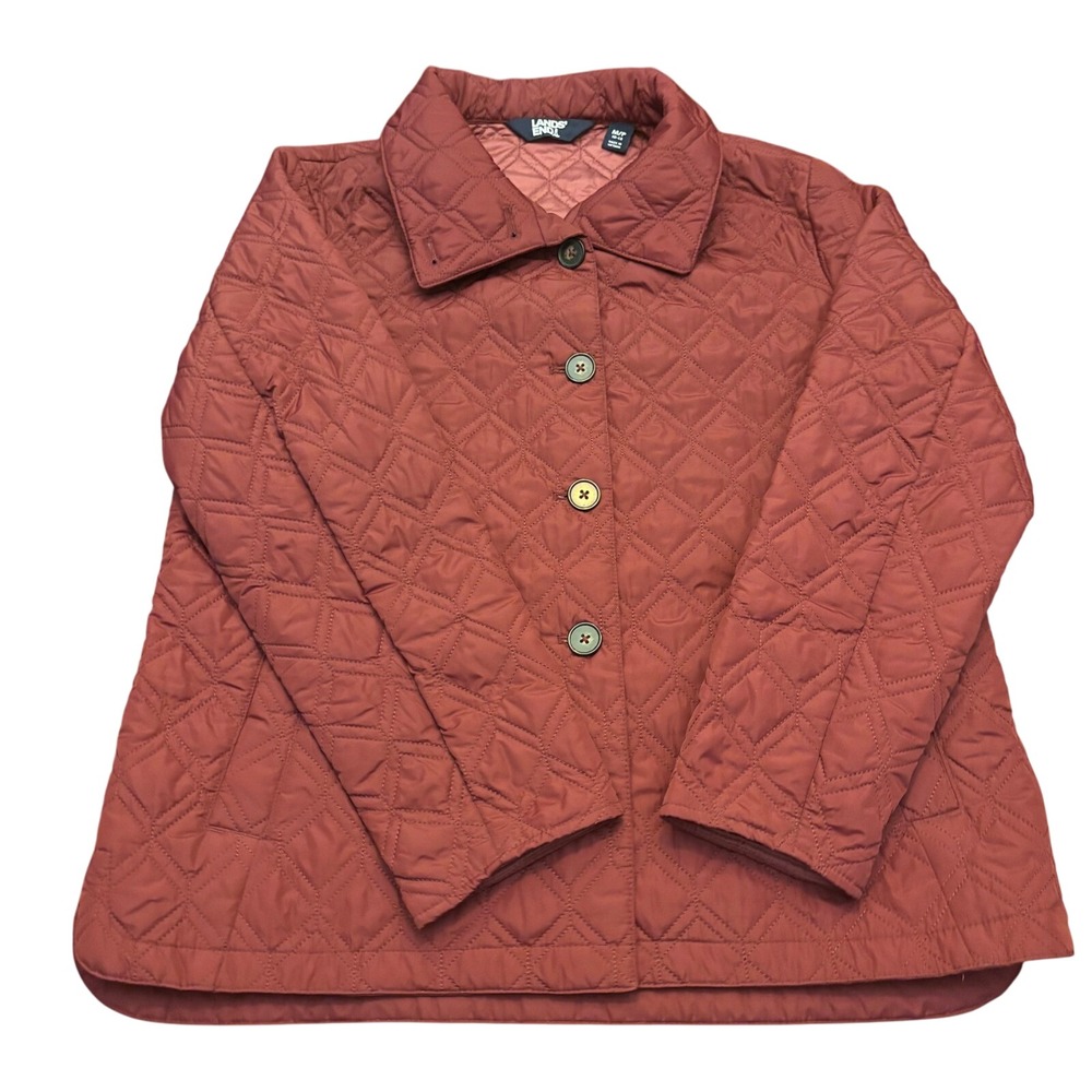 Lands' End | Women's M/P (10-12) |‎ Cranberry Quilted Jacket with Buttons